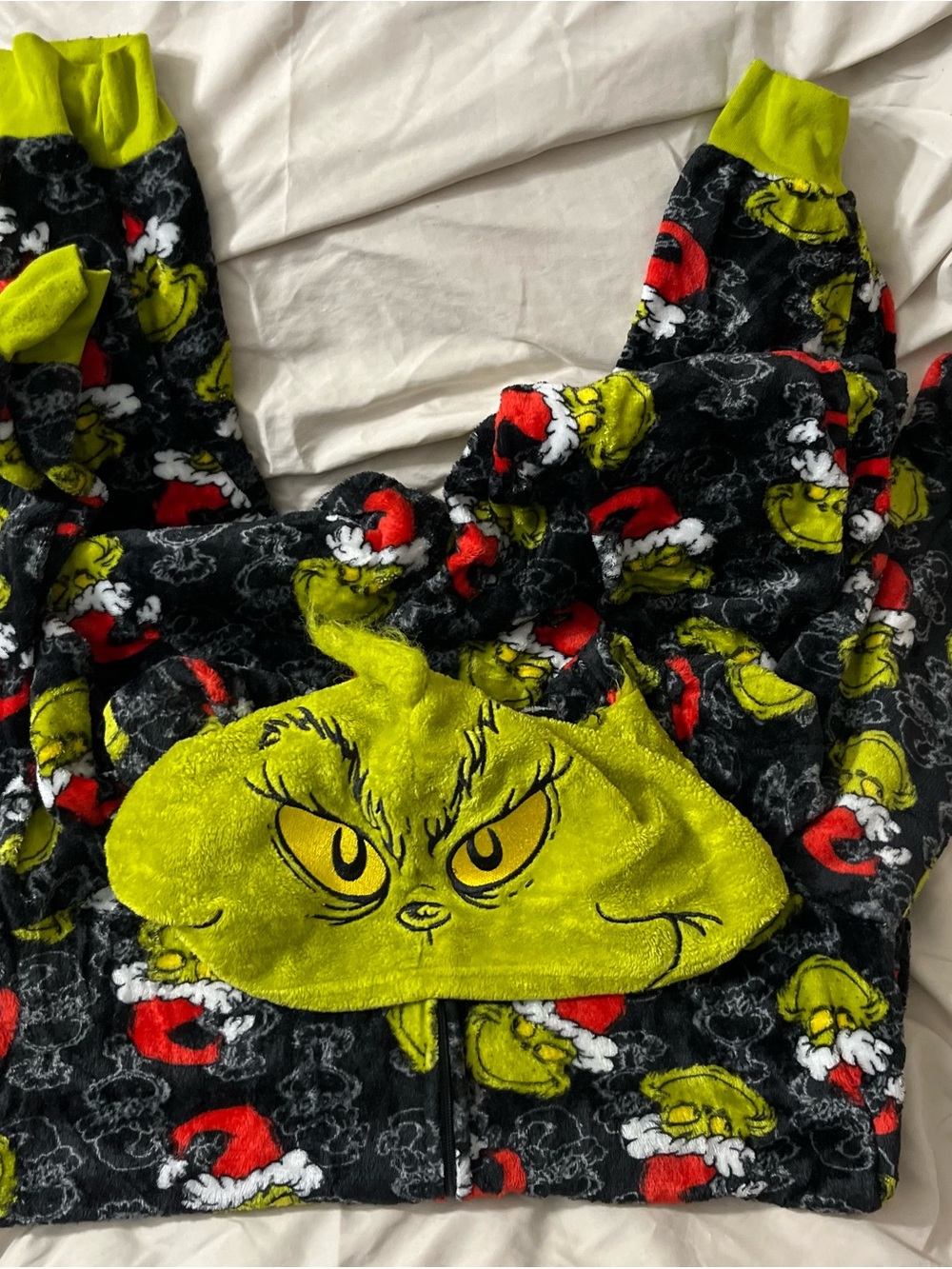 The Grinch Plush Hooded Jacket - Green/Black